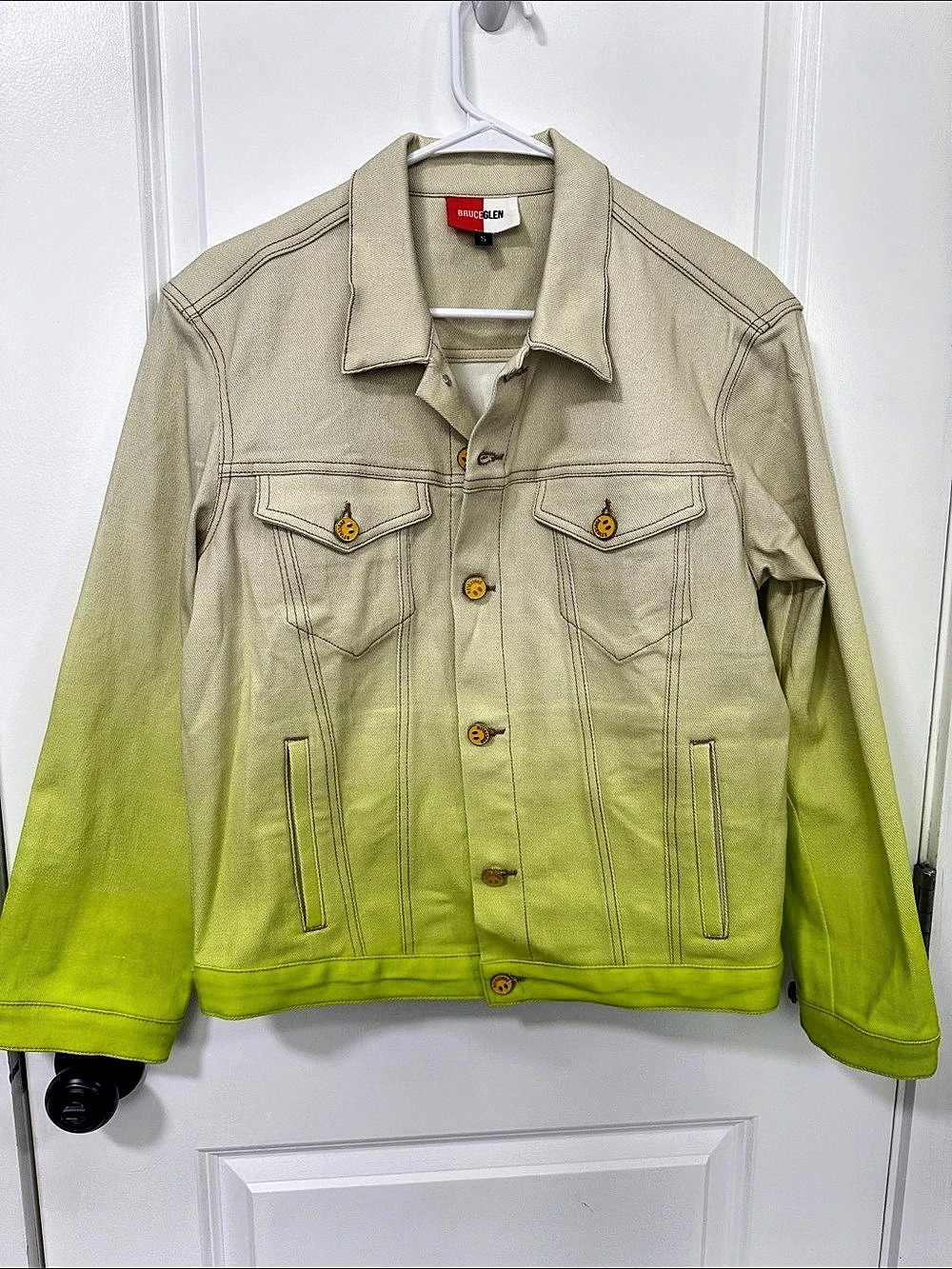 Bruce Glen BruceGlen Denim Ombre Jacket Green & Beige Small